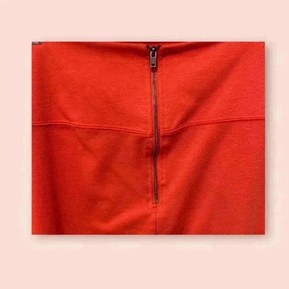 Xhilaration Stretch Zipper Back High Waist Bold Coral Bodycon Mini Skirt - Picture 7 of 7